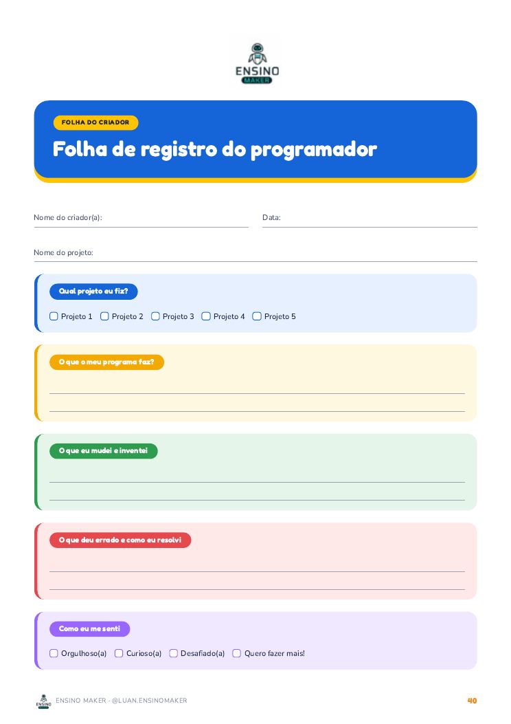 Página do PDF com a folha de registro do programador