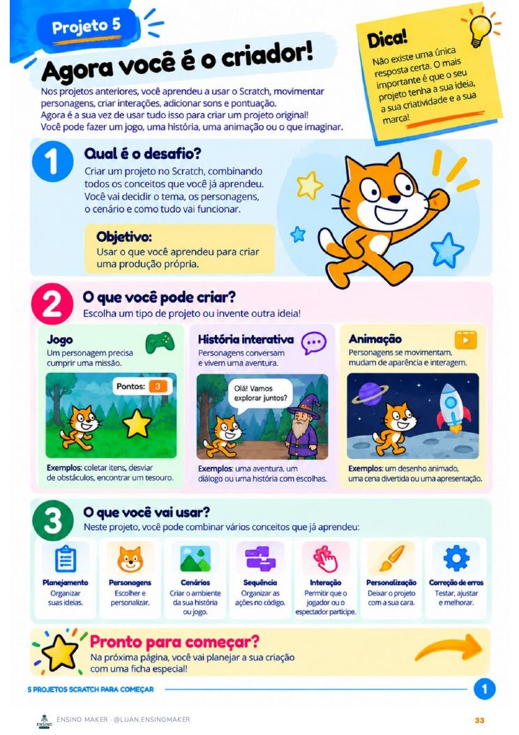 Primeira página do Projeto 5 — Agora você é o criador!
